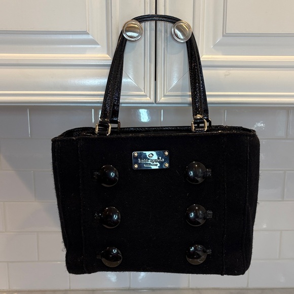 Kate Spade Quinn Beantown Wool Button Satchel Handbag - Picture 1 of 16